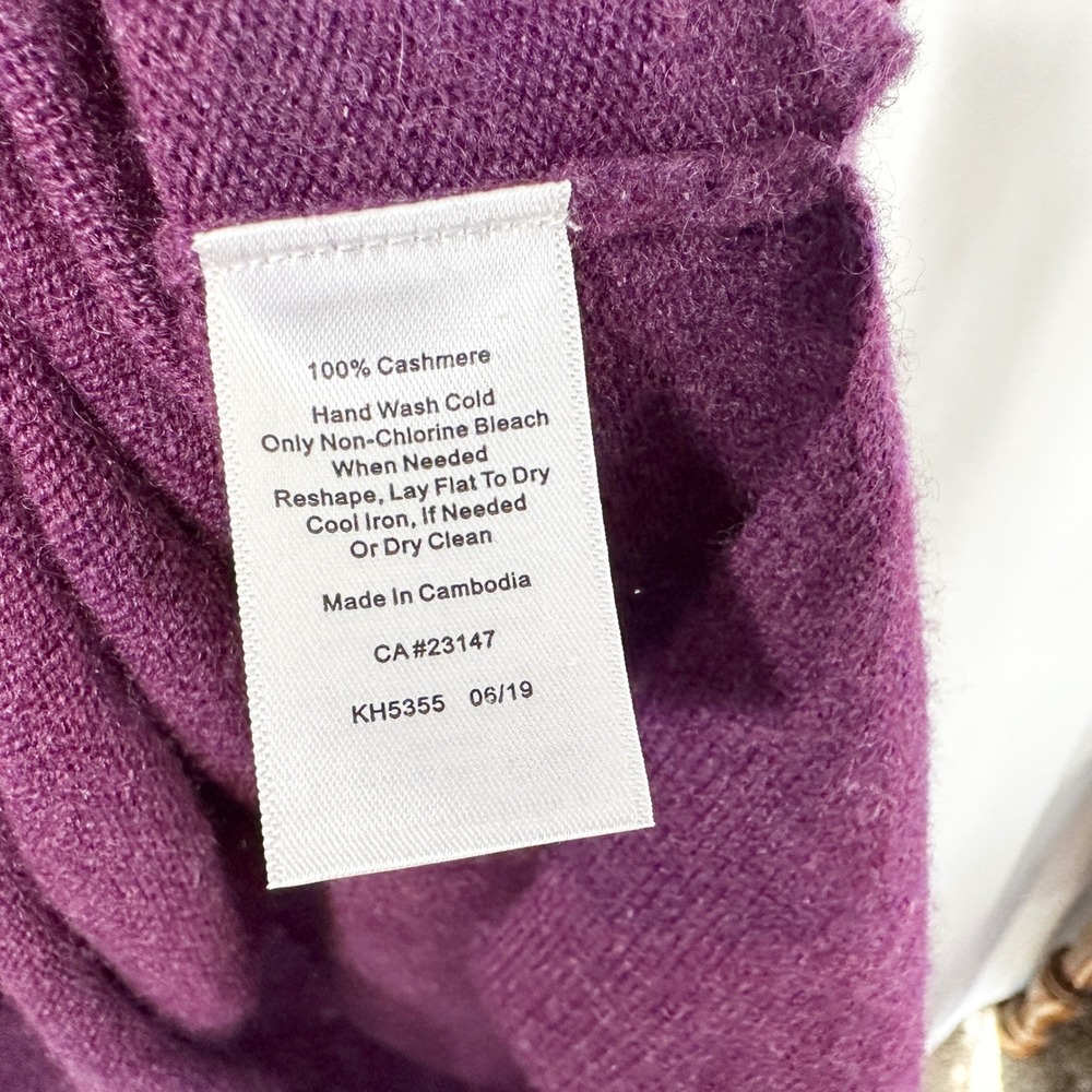 Talbots Plus Size 2X Sweater Cashmere Purple Cowl Neck Tunic Pullover Flaws 1211 - Picture 9 of 9